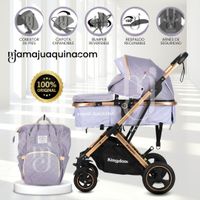 Coche Moisés «BARBARA» con Bolsa Pañalera Lila new