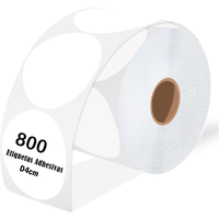 Rollo 800 Etiquetas Termica Adhesiva Circular 4cm