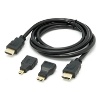Cable Hdmi 3 En 1 (Con adaptador Micro HDMI y Mini HDMI)