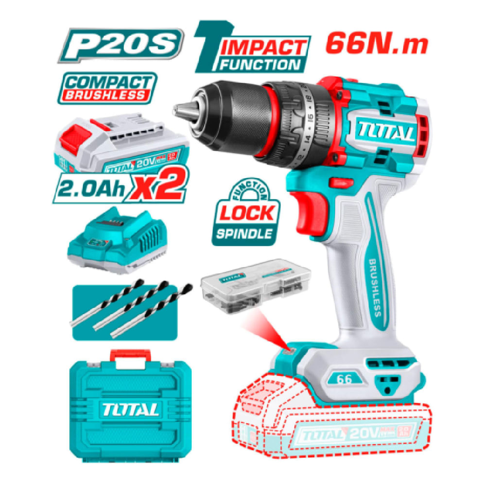 TALADRO COMPACTO BRUSHLESS INDUSTRIAL - TDLI20668