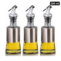 Aceitero Frasco Dispensador Especiero de Vidrio Pack X3