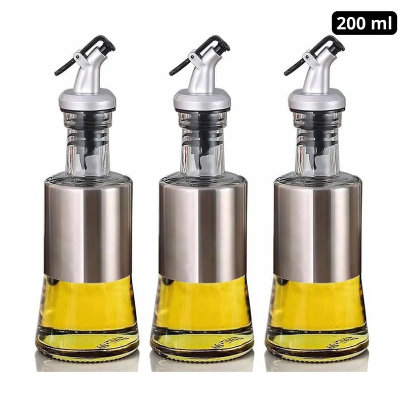 Aceitero Frasco Dispensador Especiero de Vidrio Pack X3