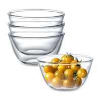 Tazón Redondo de Vidrio 4 Unidades, 2 de 900ml, 1300ml y 1800ml