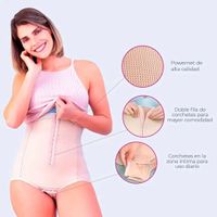 Faja post parto natural y cesárea con tirantes beige Talla M