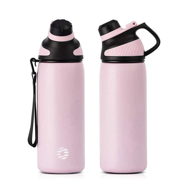 FJBottle - Botella de agua deportiva KJ-LK-600-PINK con aislamiento y tapa magnética 600ml Rosa
