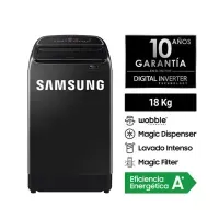 Lavadora Samsung 18 Kg Eco Digital Inverter con Wobble ™ WA18T6260BV Negro