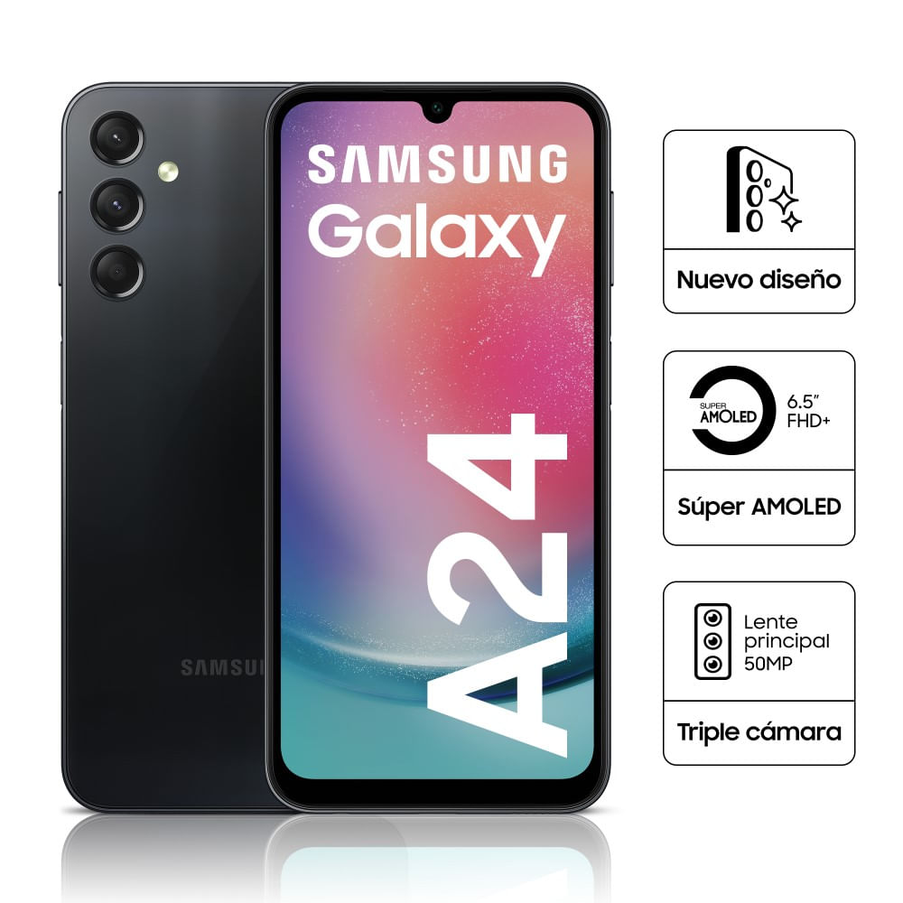 CELULAR DESBLOQUEADO SAMSUNG GALAXY A24 6.5"" 128GB 4GB RAM NEGRO