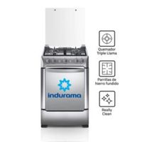 Cocina Indurama a Gas 4 Hornillas Granada Zafiro Croma - Acero Inoxidable -!OFERTA!