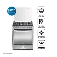 Cocina a Gas 6 Quemadores Indurama GALICIA ZAFIRO -Color Croma -OFERTA!