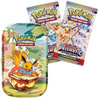 Cartas Pokemon TCG - Prismatic Evolutions 20 Cards y Lata Coleccionable (Español)