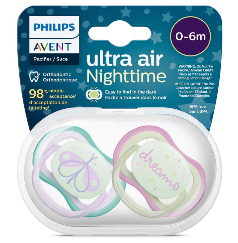 Chupones Avent Ultra Aereados 0-6M + Estuche - Pack 2 Uni