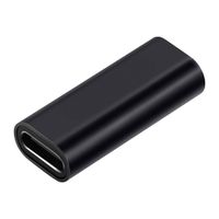Adaptador Coolbox GMobile 222USB-C hembra a hembra, conecta y extiende dos cables Tipo-C, carga o transferencia, diseño compacto y resistente, negro