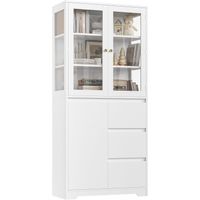 Vitrina Exhibidora de Melamina Blanco 80cm