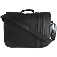 Maletin de Negocios Negro Casual Hombre Portalaptop 16pulg (39×31×10) Cuero Liso