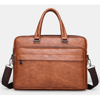Maletin Ejecutivo Camel Casual Hombre Portalaptop 15pulg (38x28x6) Cuero Importado