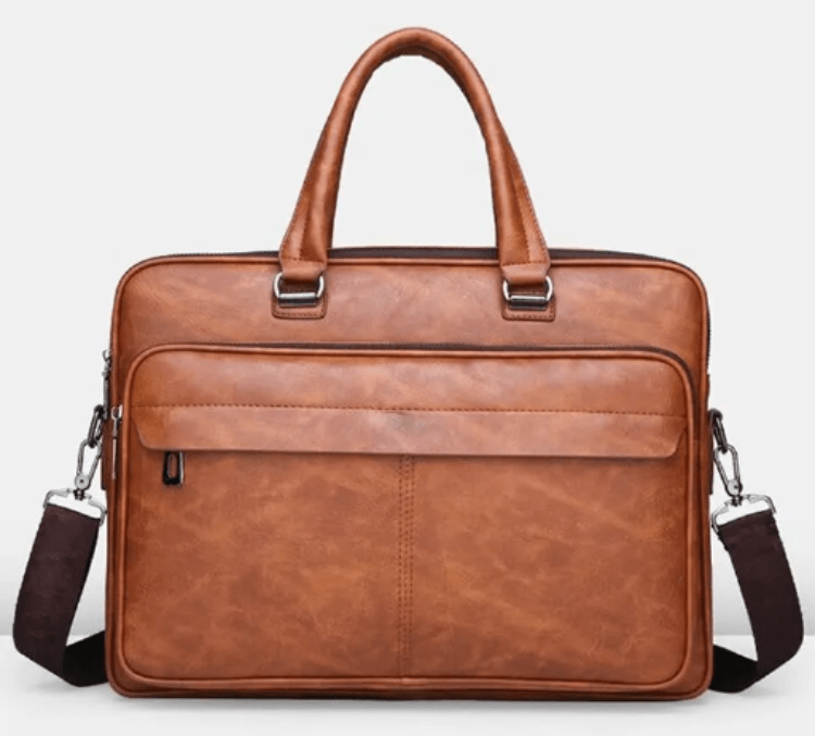 Maletin Ejecutivo Camel Casual Hombre Portalaptop 15pulg (38x28x6) Cuero Importado