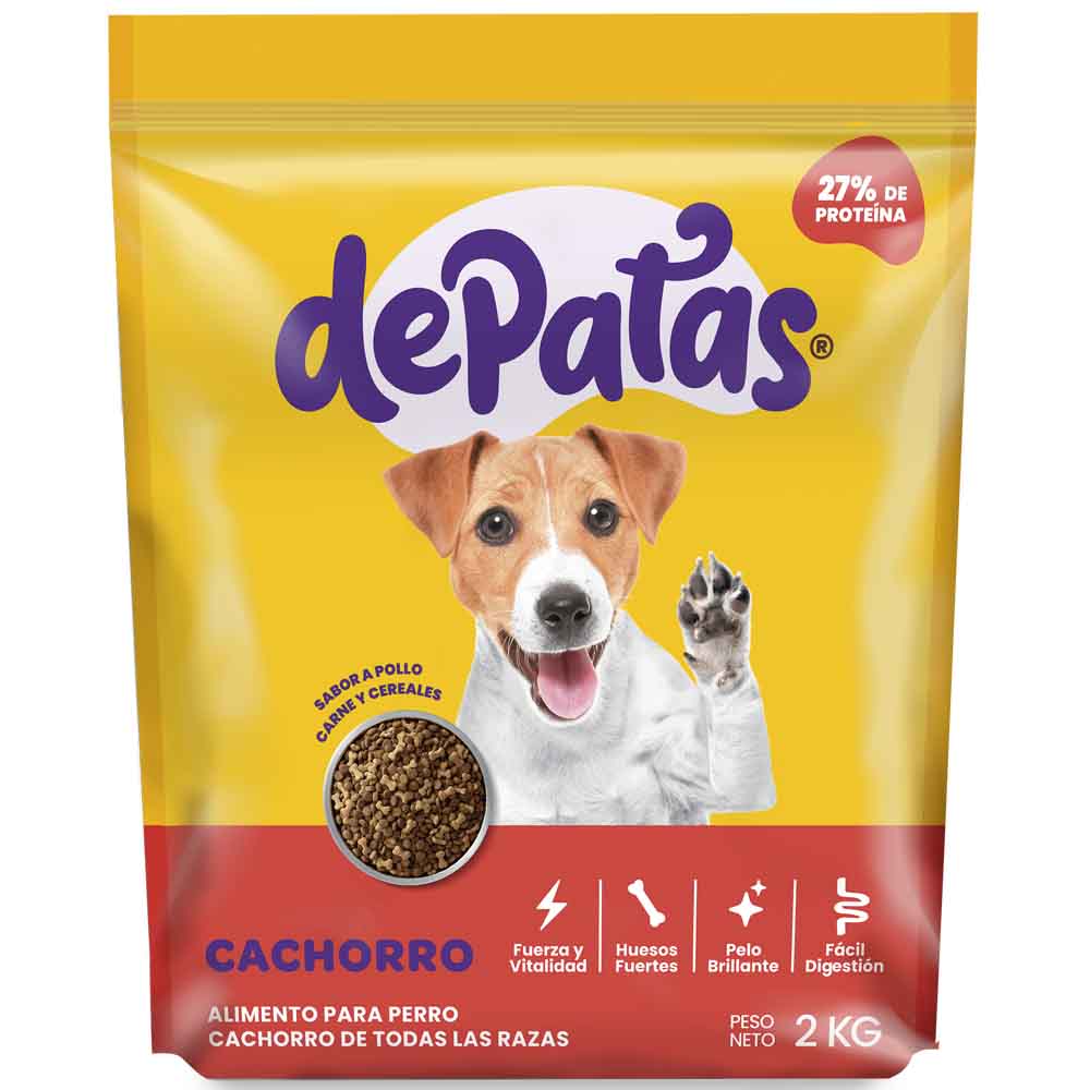 Alimento para Perros DE PATAS Cachorro Bolsa 2Kg