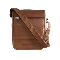 Morral de Negocios Camel, Mediano, Portatablet 11pulg (28x22x5), Cuero Liso