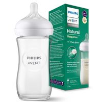 Biberon de Vidrio Avent Natural 3.0 de 240 ml con Tetina 1 M+ - NUEVO