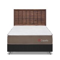 Dormitorio Capella 2 Plazas Gris + Cabecera Catania Nogal