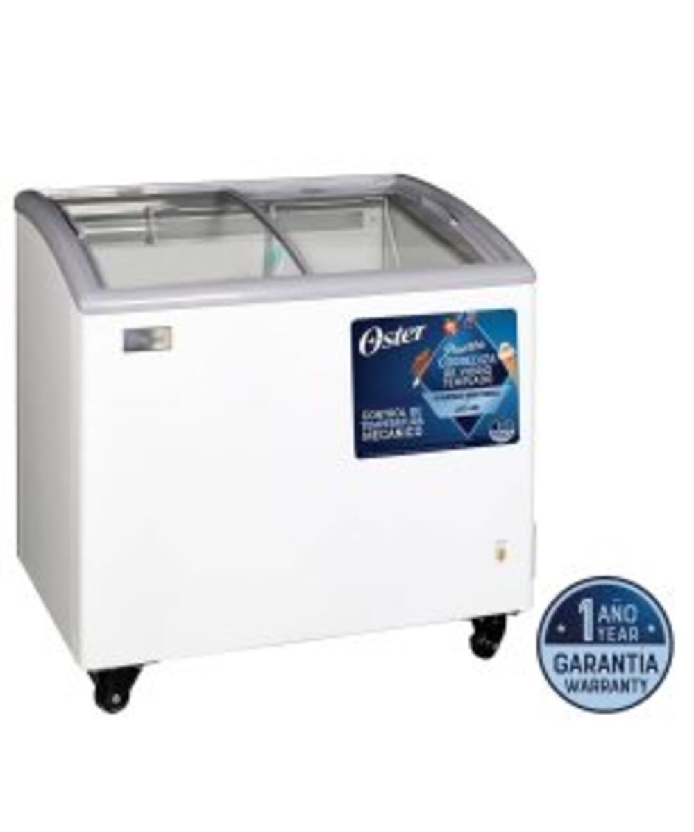 Congeladora Oster® 208L con Puertas de Vidrio OSPSCFX7001W - Blanco - OFERTA!