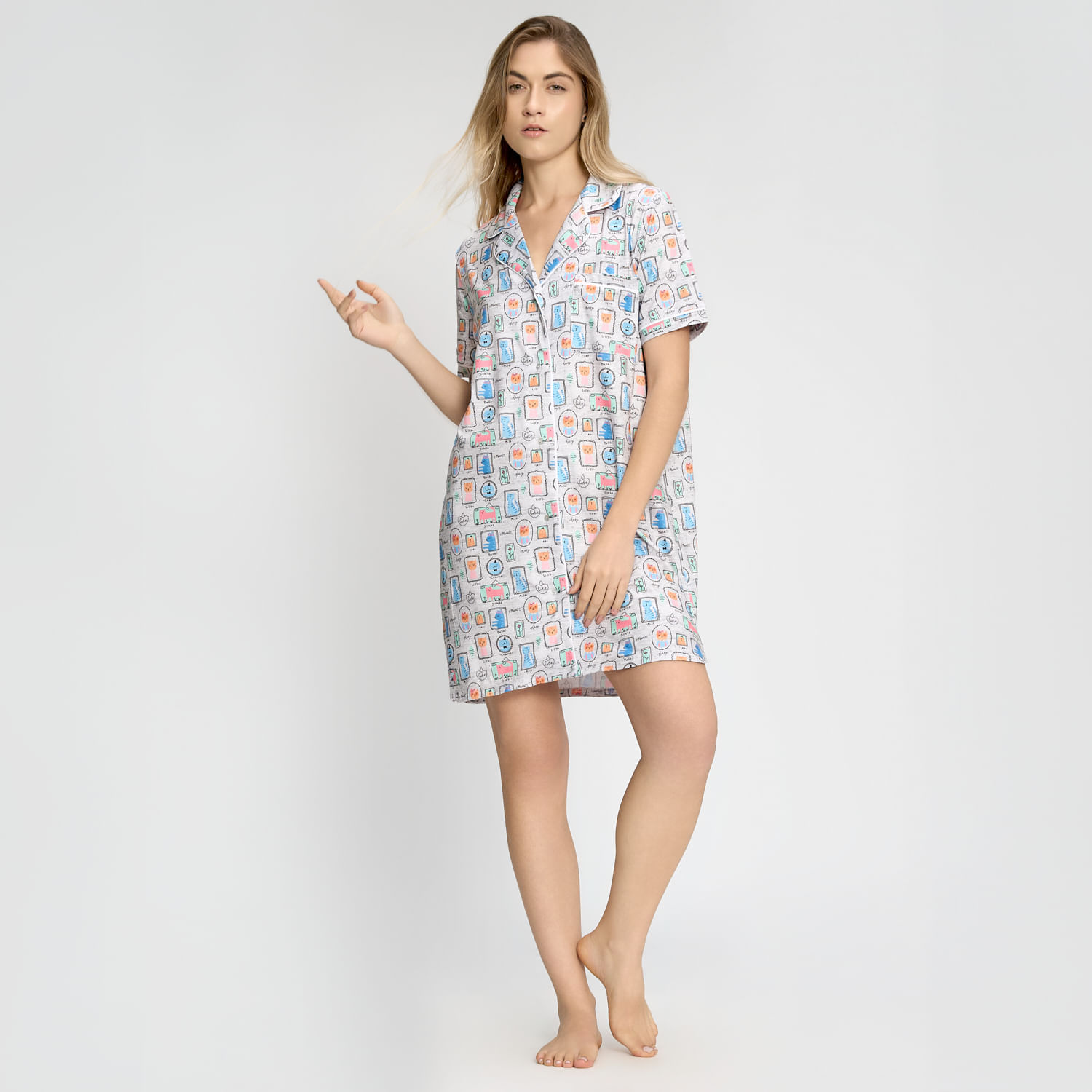 Camisón Pijama Mujer Hypnotic Manga Corta Algodón