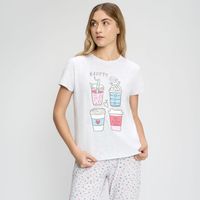 Polo Pijama Mujer Print Hypnotic Manga Corta Algodón