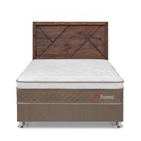 Dormitorio Boreal 2 Plazas Marron + Cabecera Florencia Nogal