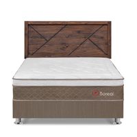 Dormitorio Boreal Queen Marron + Cabecera Florencia Nogal