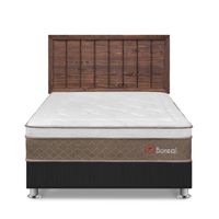 Dormitorio Boreal 2 Plazas Gris + Cabecera Catania Nogal