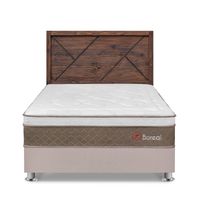 Dormitorio Boreal 2 Plazas Beige + Cabecera Florencia Nogal
