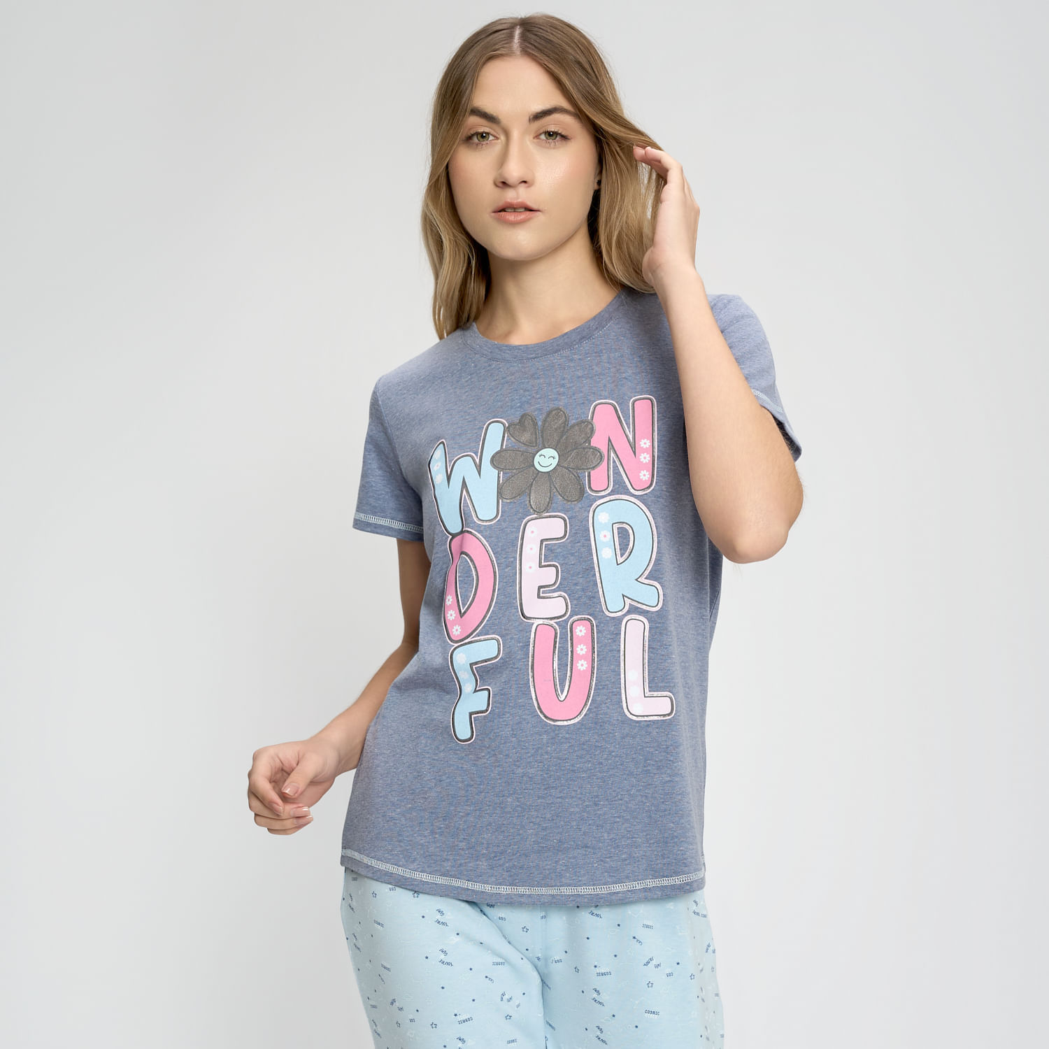 Polo Pijama Mujer Print Hypnotic Manga Corta Algodón