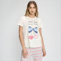 Polo Pijama Mujer Print Hypnotic Manga Corta Algodón