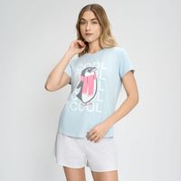 Polo Pijama Mujer Print Hypnotic Manga Corta Algodón
