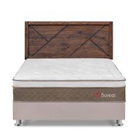 Dormitorio Boreal Queen Beige + Cabecera Florencia Nogal