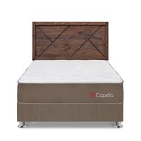 Dormitorio Capella 2 Plazas Marron + Cabecera Florencia Nogal