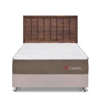 Dormitorio Capella 2Plazas Beige + Cabecera Catania Nogal