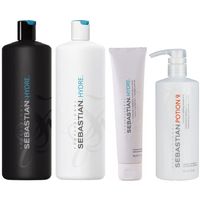 Shampoo 1000ml + Acondicionador + Mascarilla +Potion 9 Sebastian Hydre
