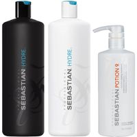 Shampoo Hidratante 1000ml + Acondicionador + Potion 9 Sebastian Hydre