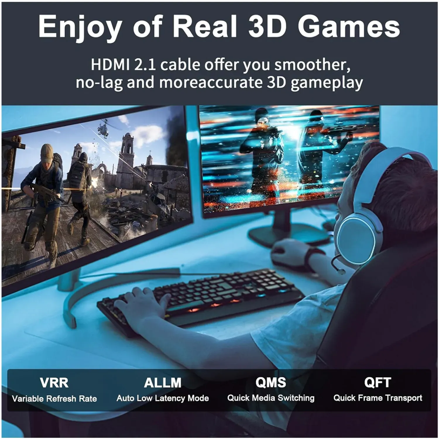 Cable Hdmi 8K 2.1 10 Metros 48gbps 60Hz 4k 120Hz ULTRA HD HDR PVC