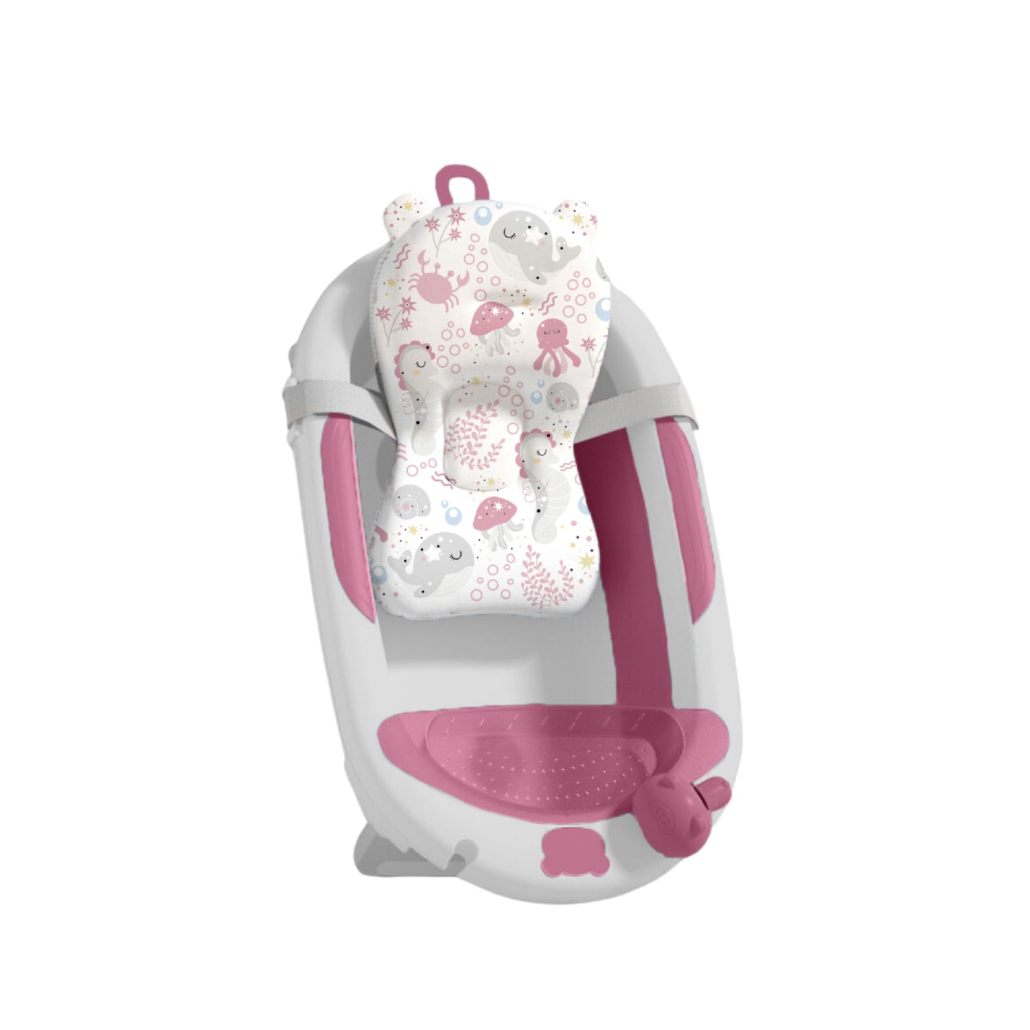 Tina De Baño Para Bebé Aquabu Baby Cam Rosado