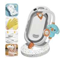 Tina de baño para bebe con regadera splash baby cam gris
