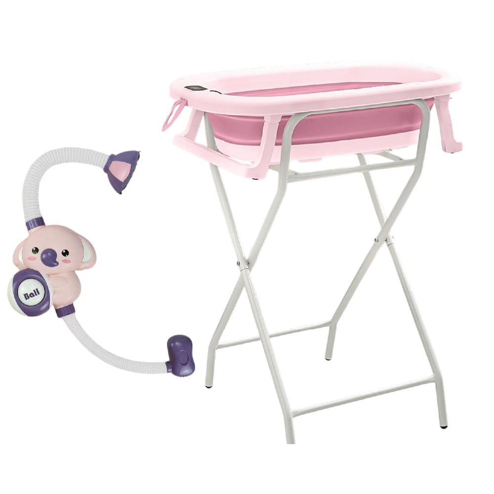 Bañera splash con rac y regadera baby cam rosado