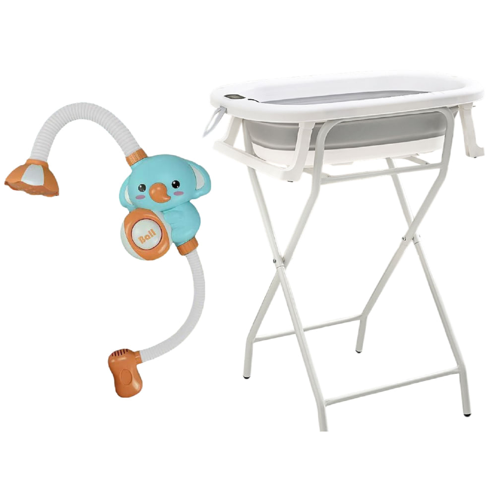 Bañera splash con rac y regadera baby cam gris