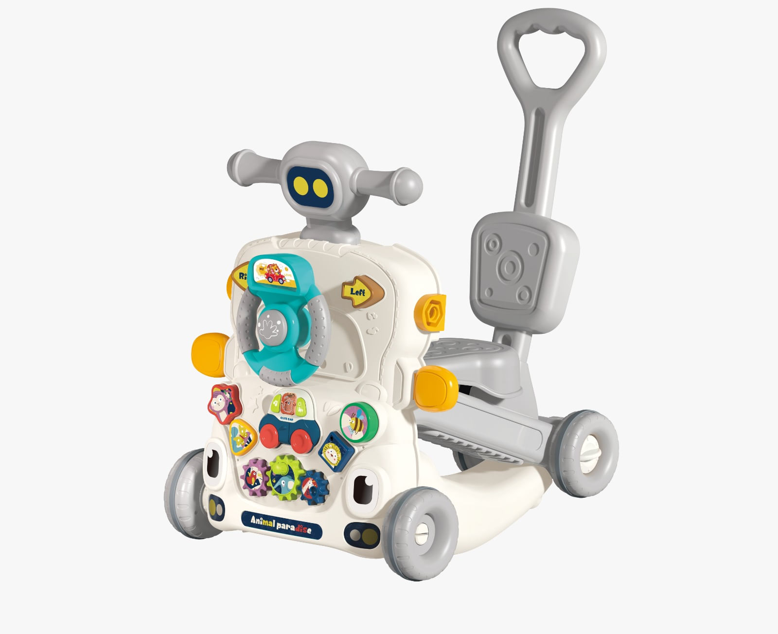 Andador caminador 6 en 1 Animal Paradise gris