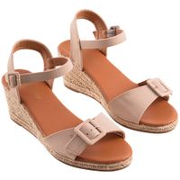 Sandalias con taco cuña hebilla SINGULAR Mujer