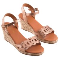 Sandalias con taco cuña calado SINGULAR Mujer