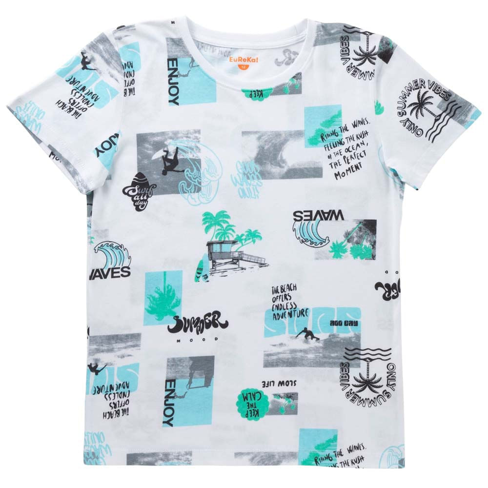 Polos Manga Corta mini print Teen Niño EUREKA