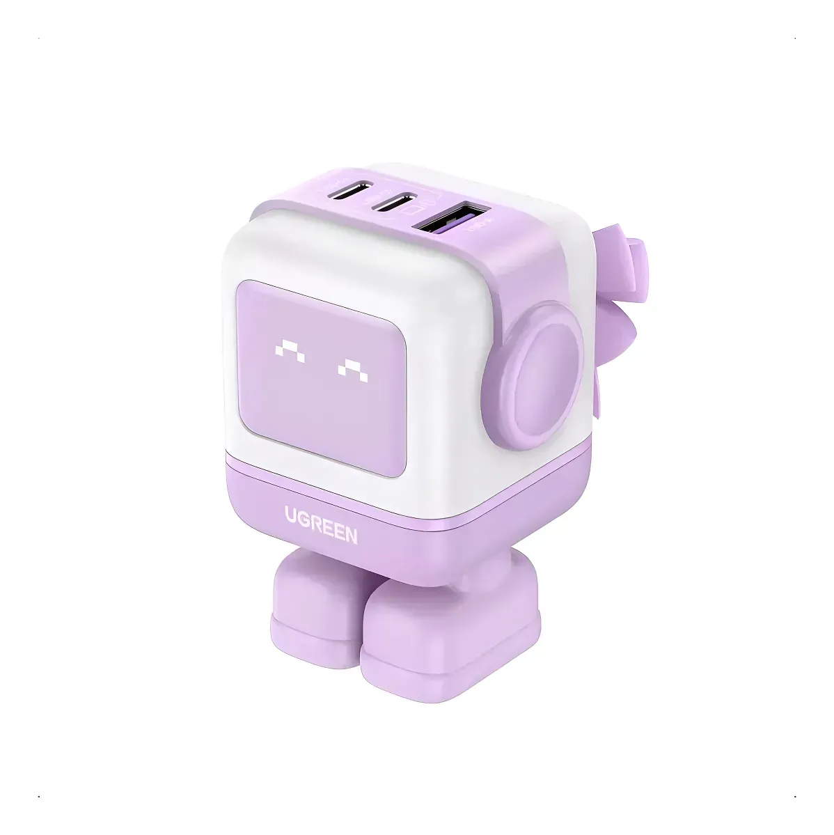 Cargador Ugreen Robot 65w 2 Usb-c / 1 Usb-a Carga Rapida Rosa