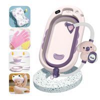 Tina de baño para bebe con regadera splash baby cam morado